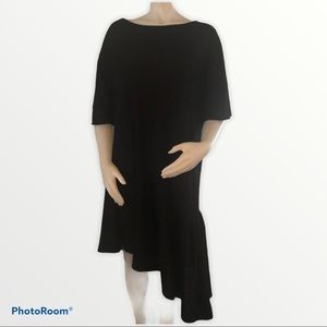 Zara Black Asymmetrical Dress M Cotton